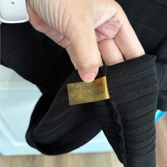 Calvin Klein Wide Rib Black Short Sleeve Sweater Dress Size Small Scoopneck - Picture 6 of 7